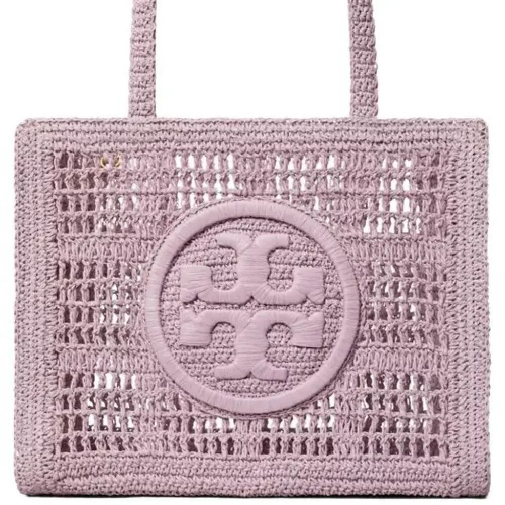 Tory Burch $395 158040 Small Ella Hand-Crocheted Tote Pale Purple NWT!